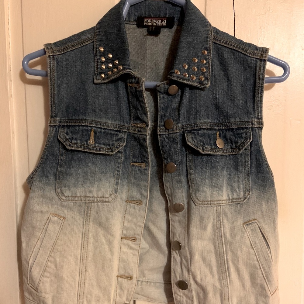 Denim White Wash Vest